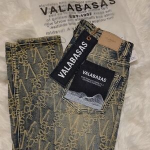 VALABASAS Men's Skinny Jeans - Black and Tan
